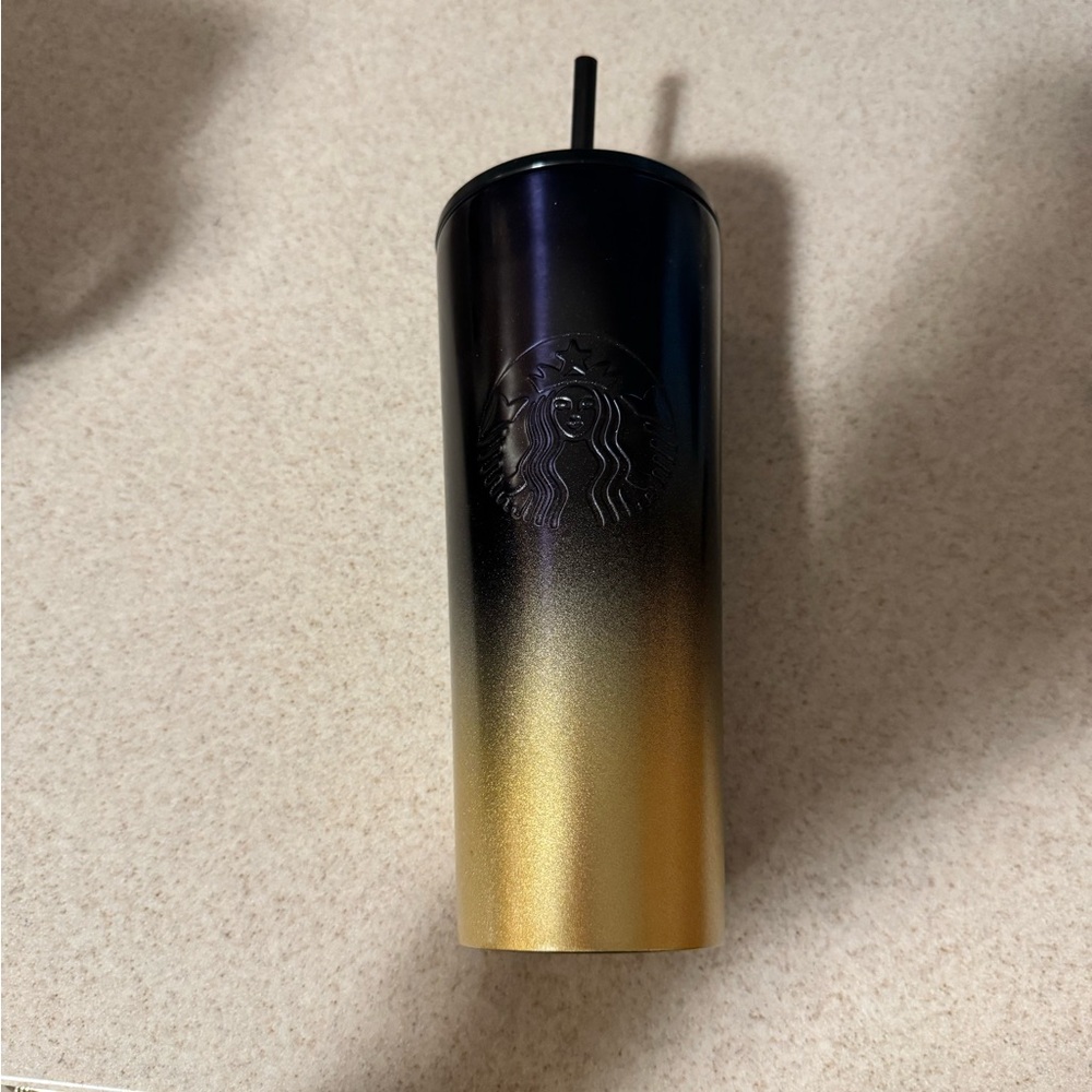 Starbucks Gradient Black and Gold Tumbler
